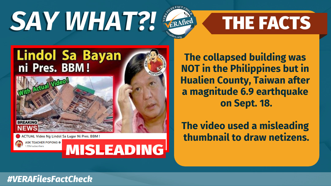 VERA FILES FACT CHECK: Collapsed building in a YouTube video NOT from Abra quake