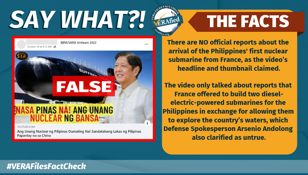 VERA FILES FACT CHECK: Arrival of Philippines’ first nuclear submarine NOT TRUE