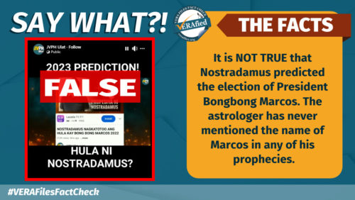 VERA FILES FACT CHECK: Nostradamus Did NOT Predict Marcos Presidency ...