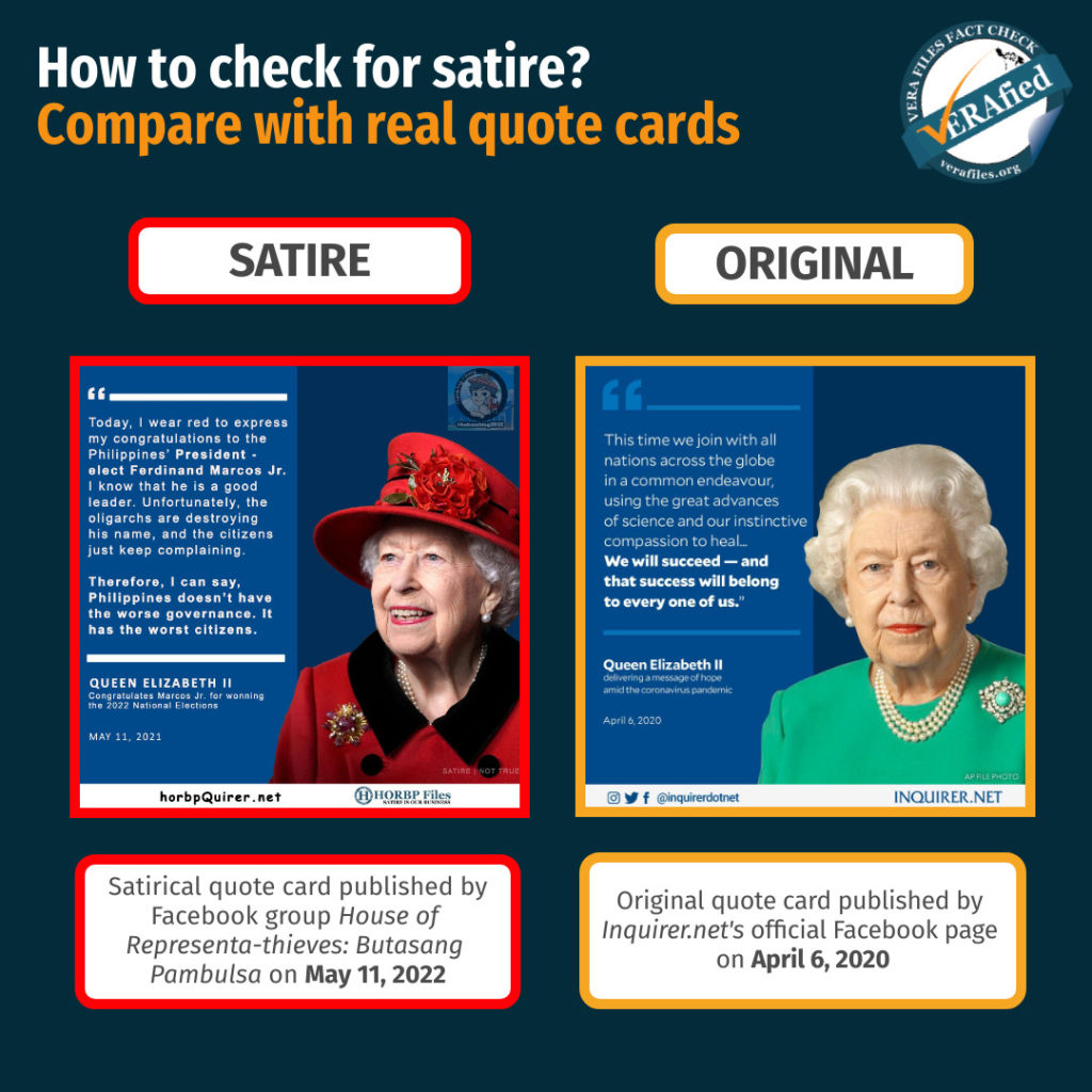How to check for satire?: Compare with real quote cards
