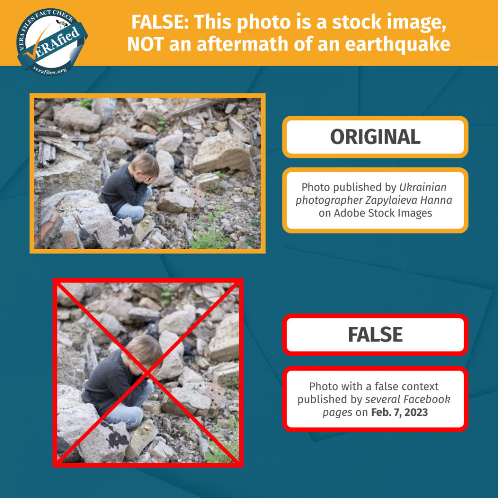 FALSE: This photo is a stock image, NOT an aftermath of an earthquake
