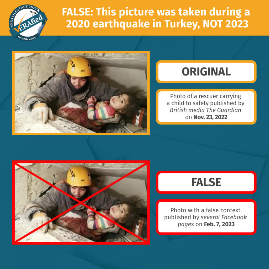 FALSE: This picture was taken during a 2020 earthquake in Turkey, NOT 2023.