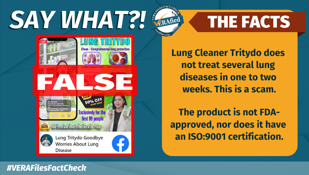 VERA FILES FACT CHECK: More BOGUS ads on Lung Cleaner Tritydo