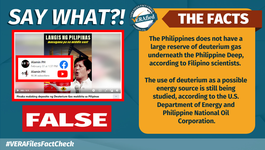 VERAFIED SAY WHAT: The Philippines DOES NOT have huge deuterium deposits