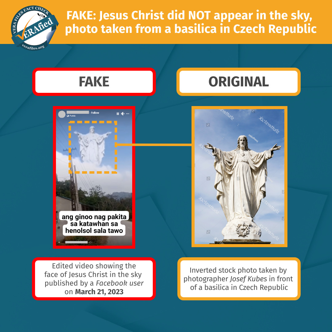 Infographic FAKE: Jesus Christ did not appear in the sky