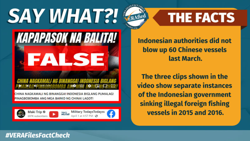 Indonesia Did NOT Blow Up 60 Chinese Ships