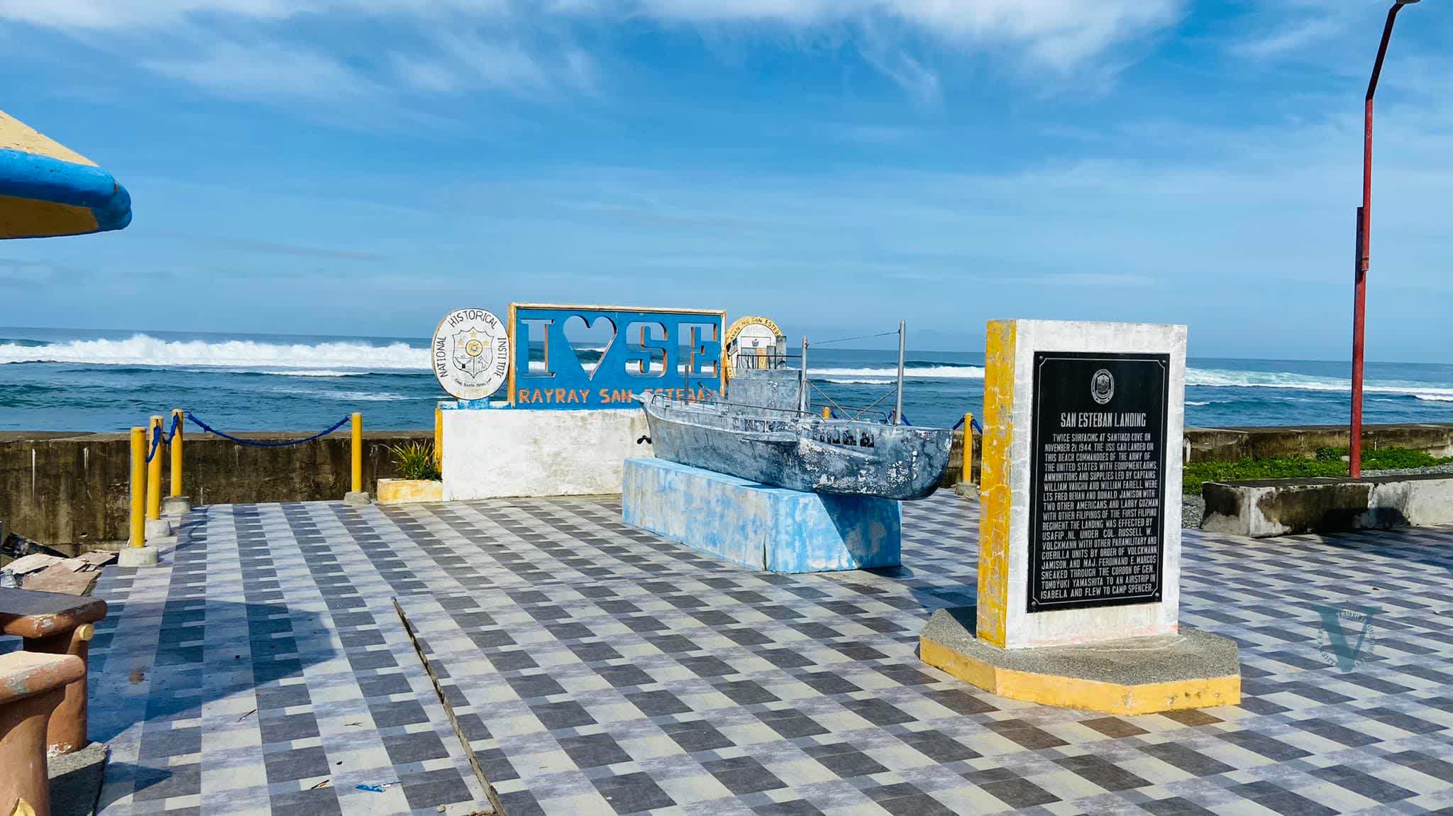 Figure 2. The current memorial to the USS Gar landing in San Sebastian, Ilocos Sur. Photo from Ilocos Sur Gov. Jerry Singson’s Facebook page, November 4, 2020.