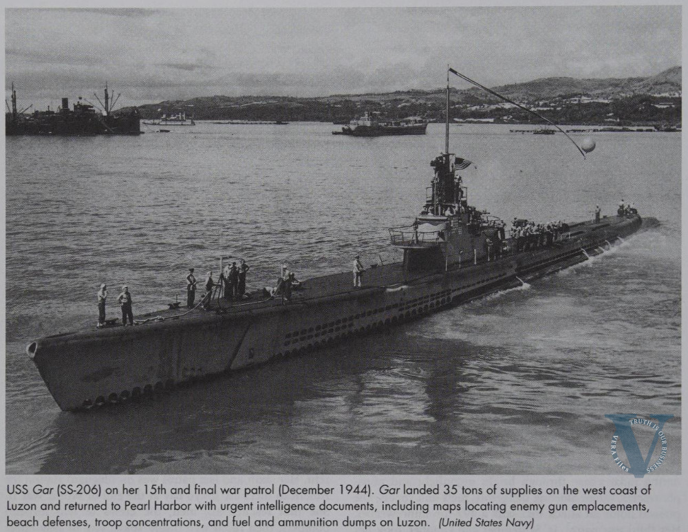 Figure 3. The USS Gar (SS-206), August 19, 1945. From US National Archives.