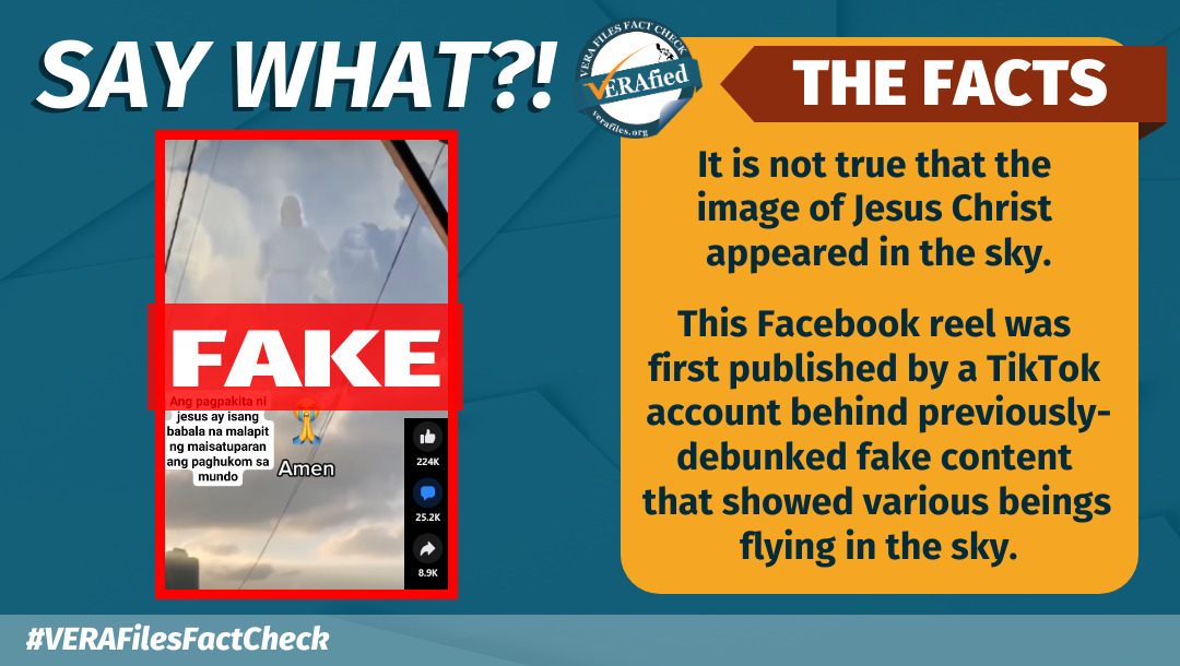 VERA FILES FACT CHECK: Another FAKE sky imagery of Jesus Christ circulates online