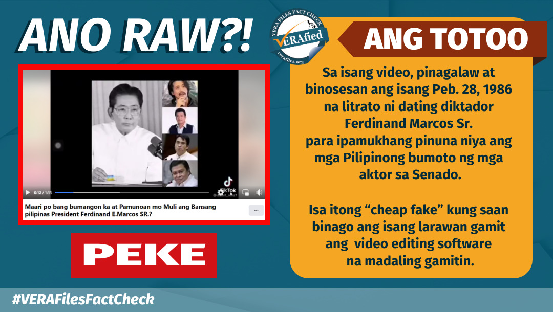 VERA FILES FACT CHECK: FAKE Video Of Marcos Criticizing Filipino Voters ...