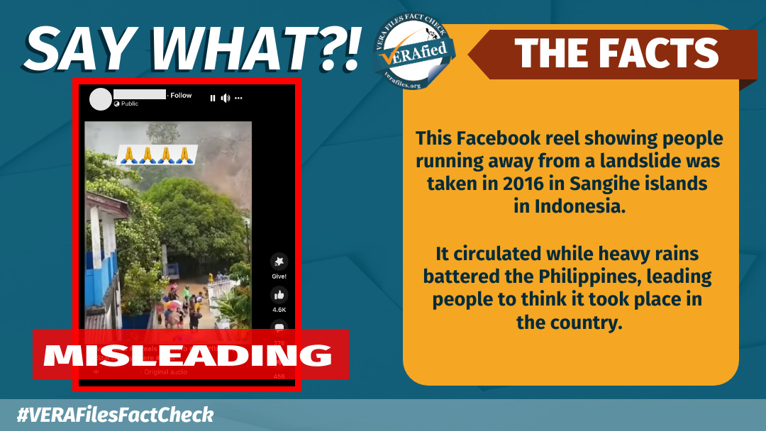 VERA FILES FACT CHECK: FB reel of a landslide NOT in the Philippines - Vimarsana News