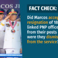 VERA FILES FACT CHECK: Did Marcos accept the resignations of 18 drug-linked PNP officers from their posts or were they dismissed from the service?
