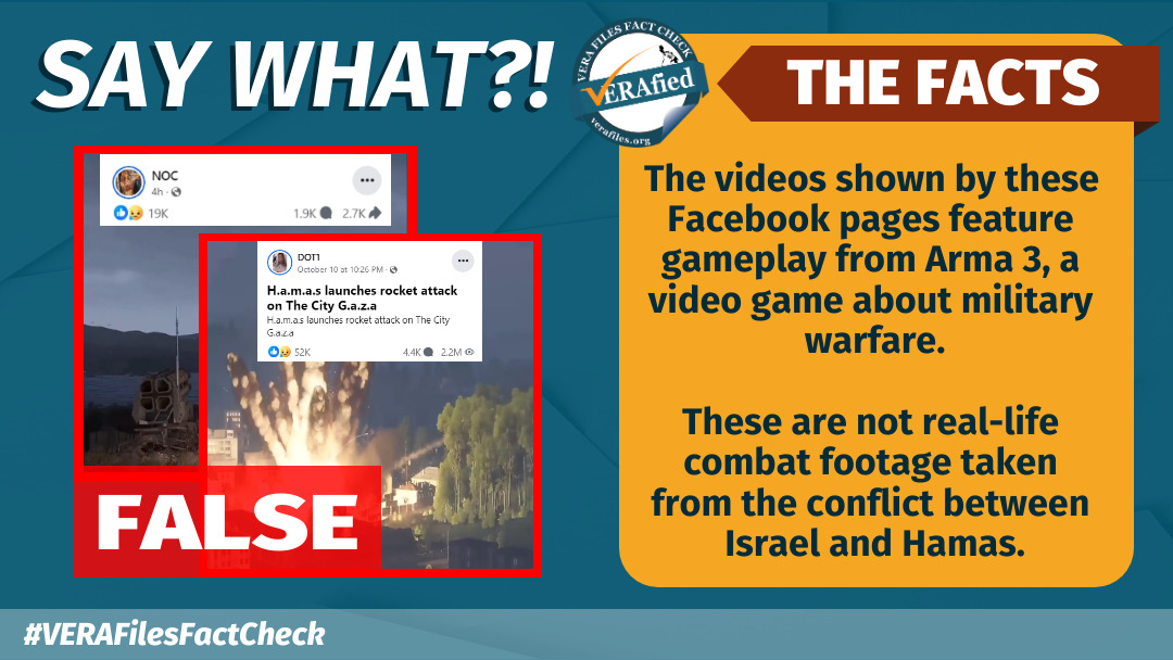 VERA FILES FACT CHECK: More FB pages FALSELY show gameplay videos as legit  'Israel-Hamas' footage - VERA Files