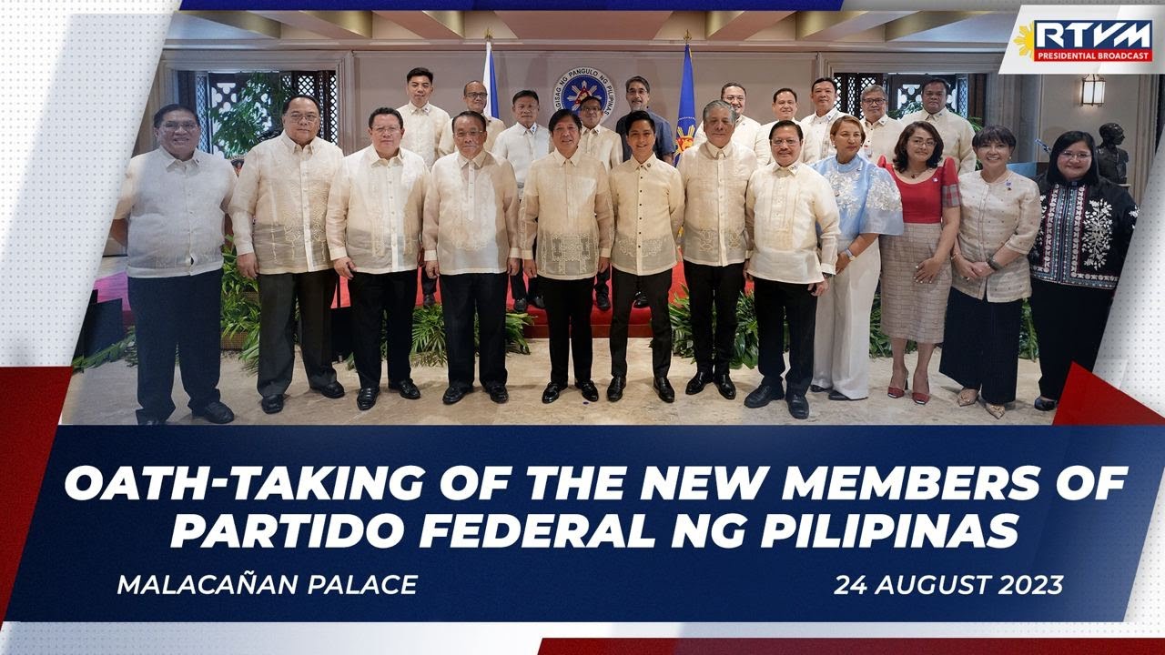 Oathtaking of New Partido Federal ng Pilipinas Members, 24 August 2023, from the RTVM YouTube channel