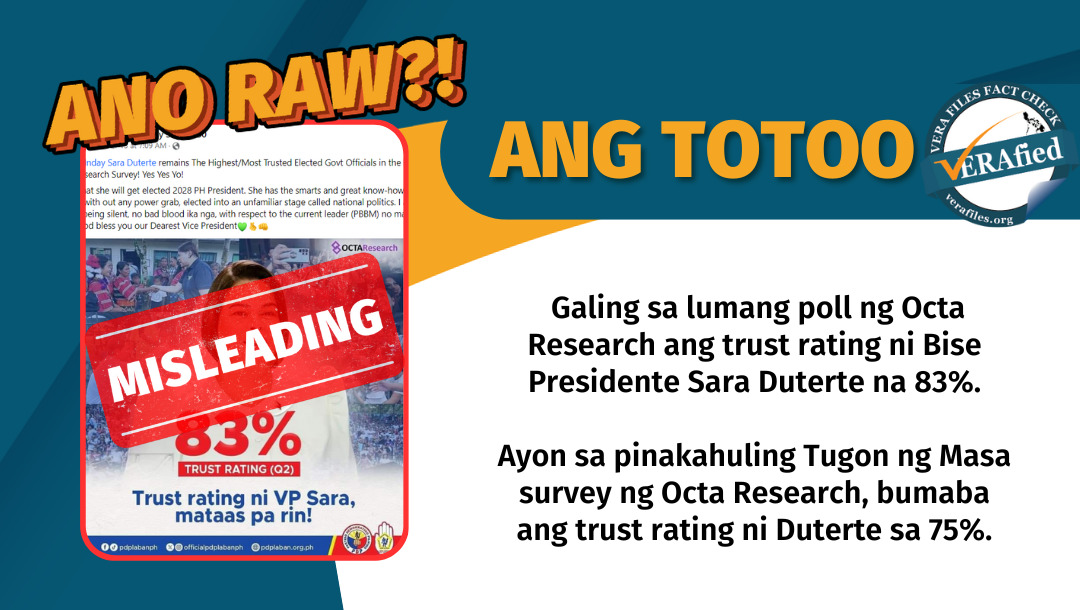 VERA FILES FACT CHECK: VP Sara Duterte’s OLD trust ratings passed off ...