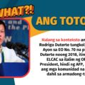VERA Files Fact Check: Kulang sa konteksto ang pahayag ni Rodrigo Duterte tungkol sa NTF-ELCAC. Ayon sa EO No. 70 na pinirmahan ni Duterte noong 2018, itinatag ang NTF-ELCAC sa ilalim ng Office of the President, hindi ng AFP, para tulungan ang mga komunidad na nanganganib dahil sa armadong-tunggalian.Kulang sa konteksto ang pahayag ni Rodrigo Duterte tungkol sa NTF-ELCAC. Ayon sa EO No. 70 na pinirmahan ni Duterte noong 2018, itinatag ang NTF-ELCAC sa ilalim ng Office of the President, hindi ng AFP, para tulungan ang mga komunidad na nanganganib dahil sa armadong-tunggalian.