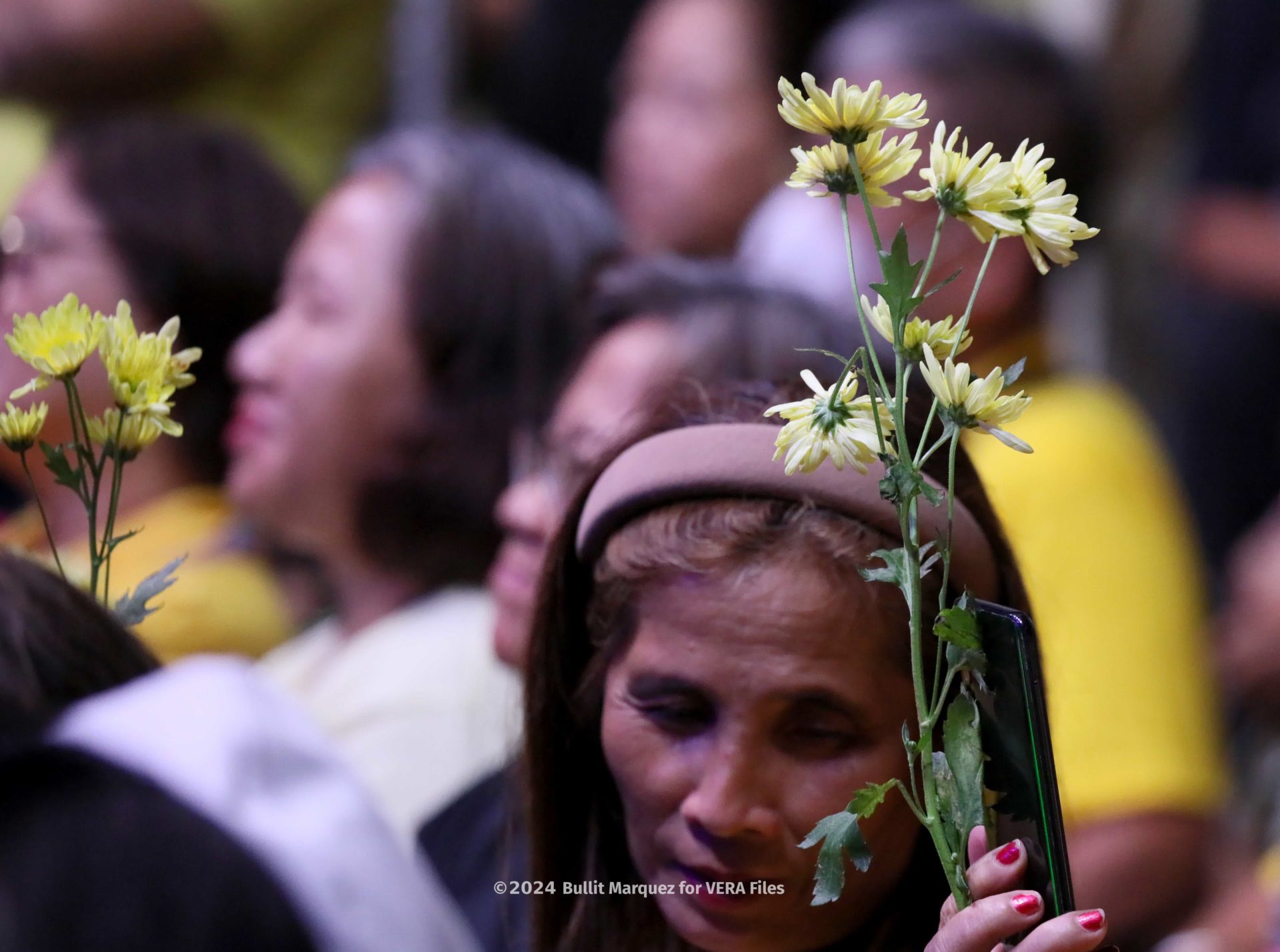 7/10 Filipinos, mostly wearing yellow, mark the 38th anniversary of the People Power revolution, also known as EDSA People Power revolution.  PHOTOS FOR VERA FILES BY BULLIT MARQUEZ