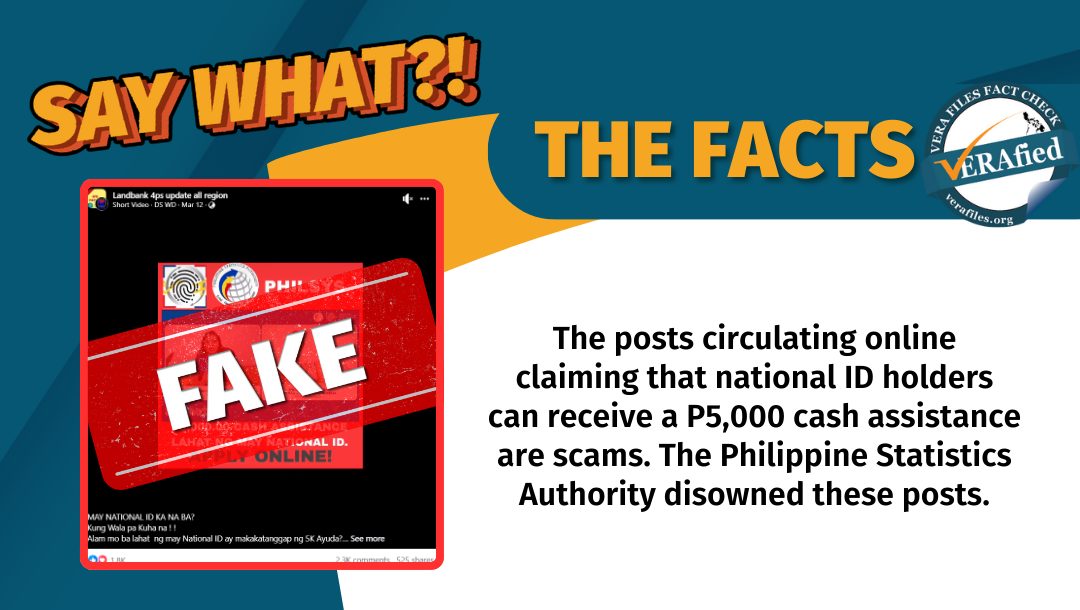 VERA Files Fact Check: NO P5,000 cash aid for PhilSys ID holders