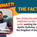 VERA Files Fact Check: Sen. Jose Victor “JV” Ejercito took back his signature in a “manifestation” opposing a contempt order seeking the arrest of Apollo Quiboloy, self-styled pastor of the Kingdom of Jesus Christ sect.