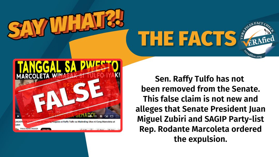 VERA FILES FACT CHECK: Video revives FALSE claim on Tulfo’s ouster from the Senate