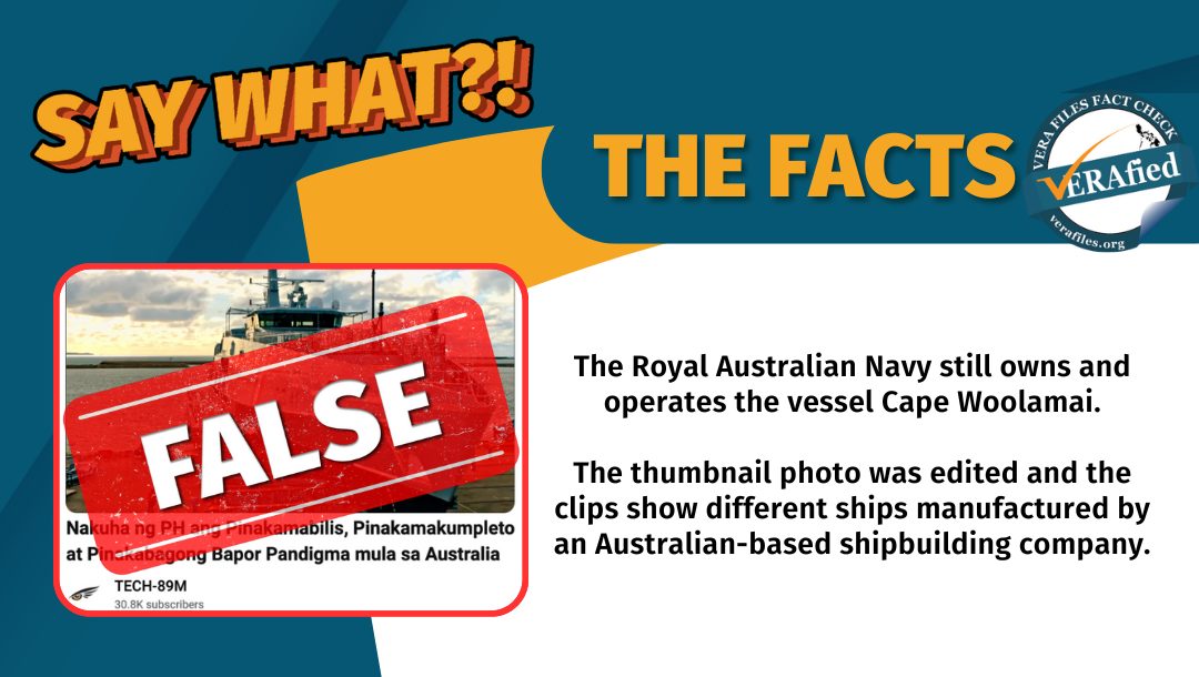 VERA FILES FACT CHECK: PH DID NOT buy AU ship Cape Woolamai