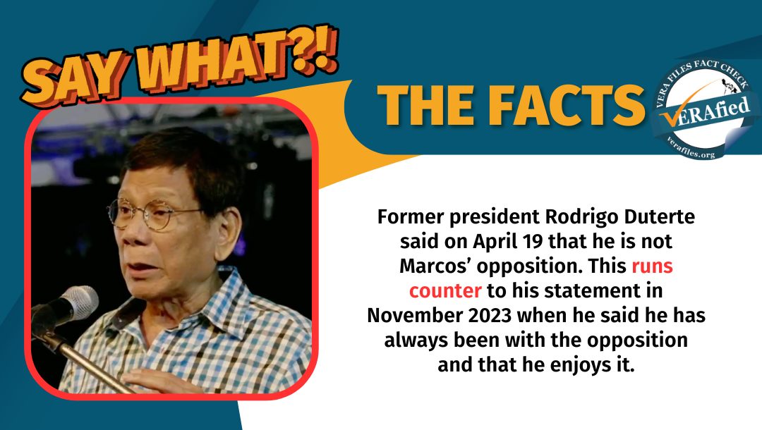 VERA FILES FACT CHECK: Duterte, opposition nga ba ni Marcos?