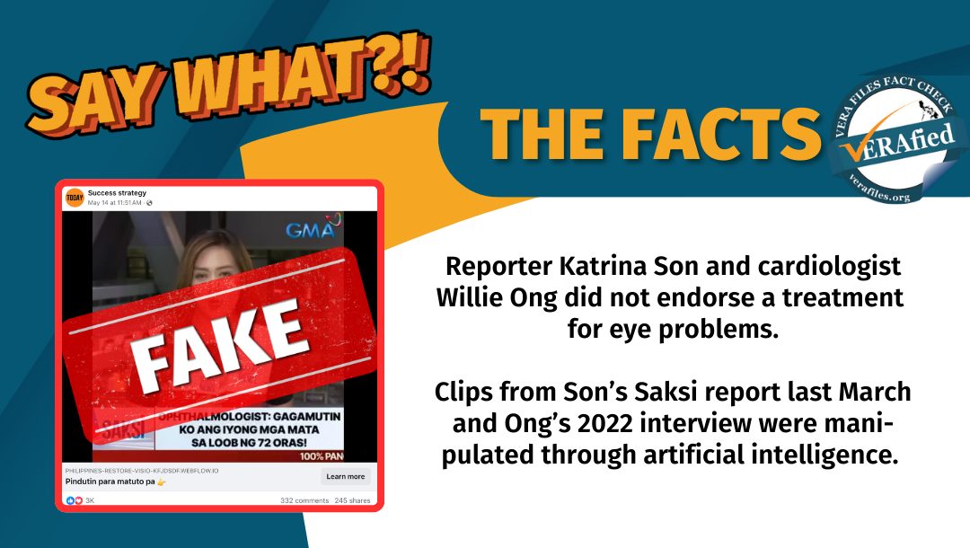 FACT CHECK: Eye cure promo of Doc Willie Ong FAKE, AI-manipulated