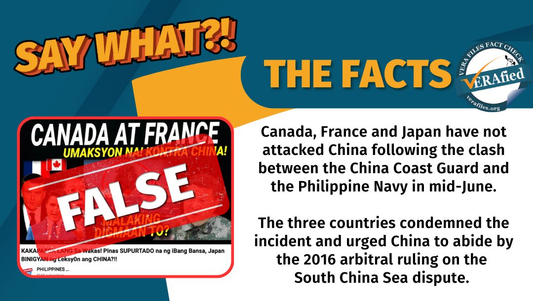 FACT CHECK: NO Canada, France, Japan attack on China after Ayungin clash