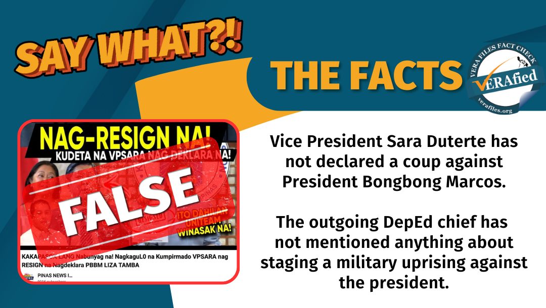 FACT CHECK: Sara DID NOT declare coup against Marcos