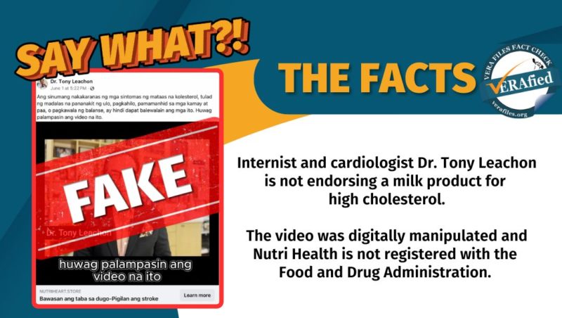 FACT CHECK: ‘Milk for high cholesterol’ ad of doctor FAKE - VERA Files