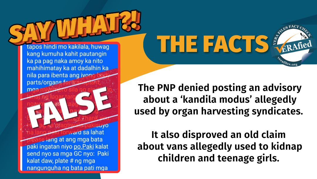 FACT CHECK: Old, FALSE PNP advisory about ‘kandila modus’ revived on FB