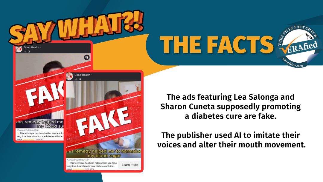 FACT CHECK: AI used in FAKE ads of Lea Salonga, Sharon Cuneta selling ‘diabetes cure’