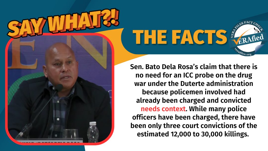 FACT CHECK: Dela Rosa claims no need for ICC probe given conviction of cops involved NEEDS CONTEXT