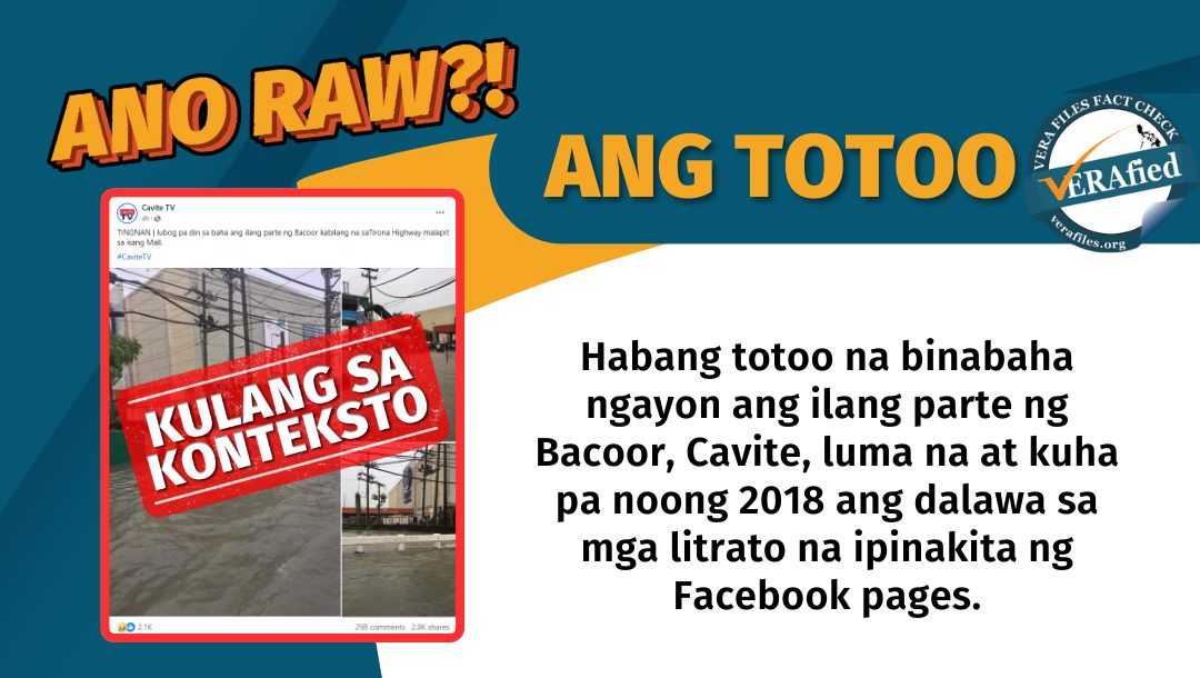 FACT CHECK: Mga picture ng baha sa Bacoor, KAILANGAN NG KONTEKSTO