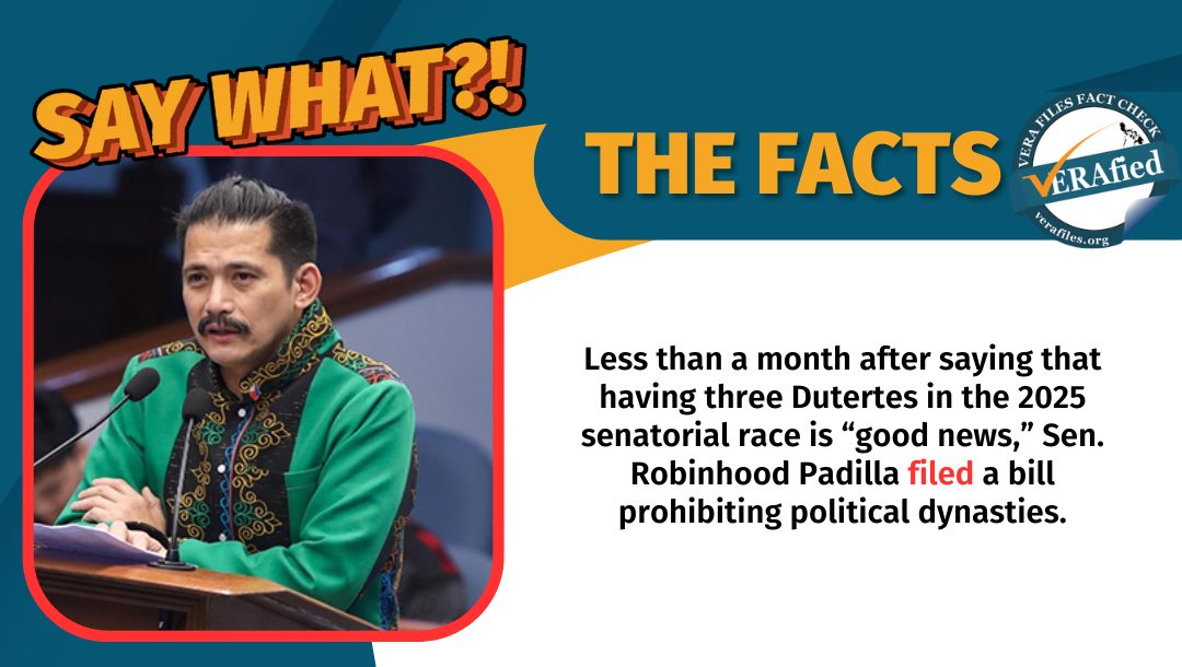 FACT CHECK: Sen. Robinhood Padilla flip flops on political dynasties