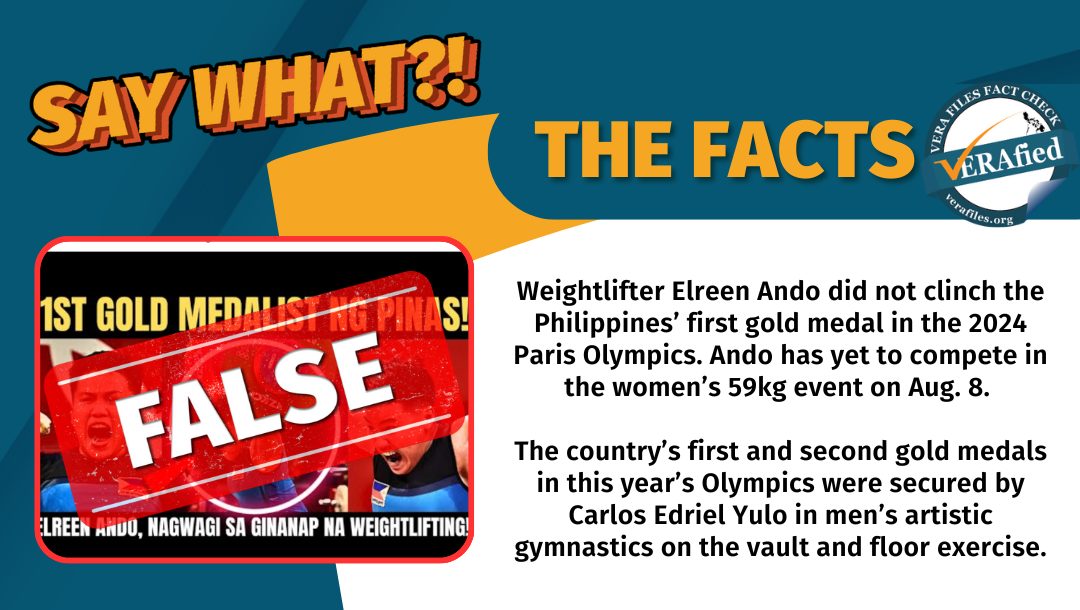 FACT CHECK: Elreen Ando is NOT PH’s first gold medalist in 2024 Olympics