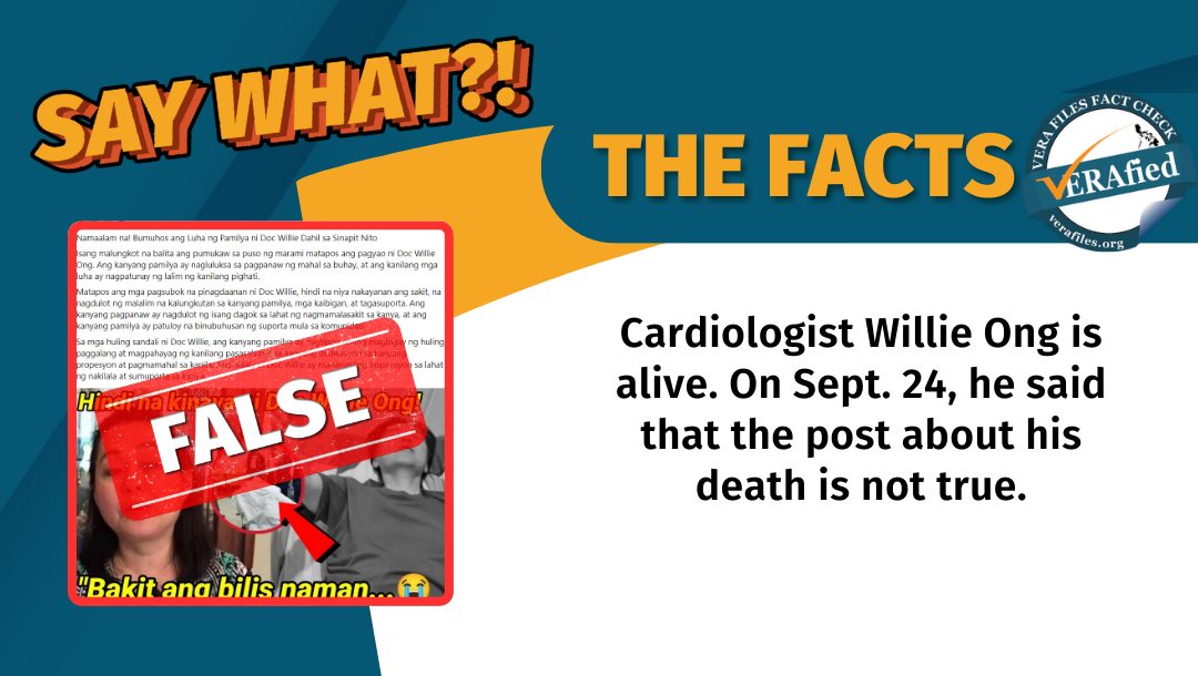 FACT CHECK: Cardiologist Willie Ong still undergoing chemotherapy