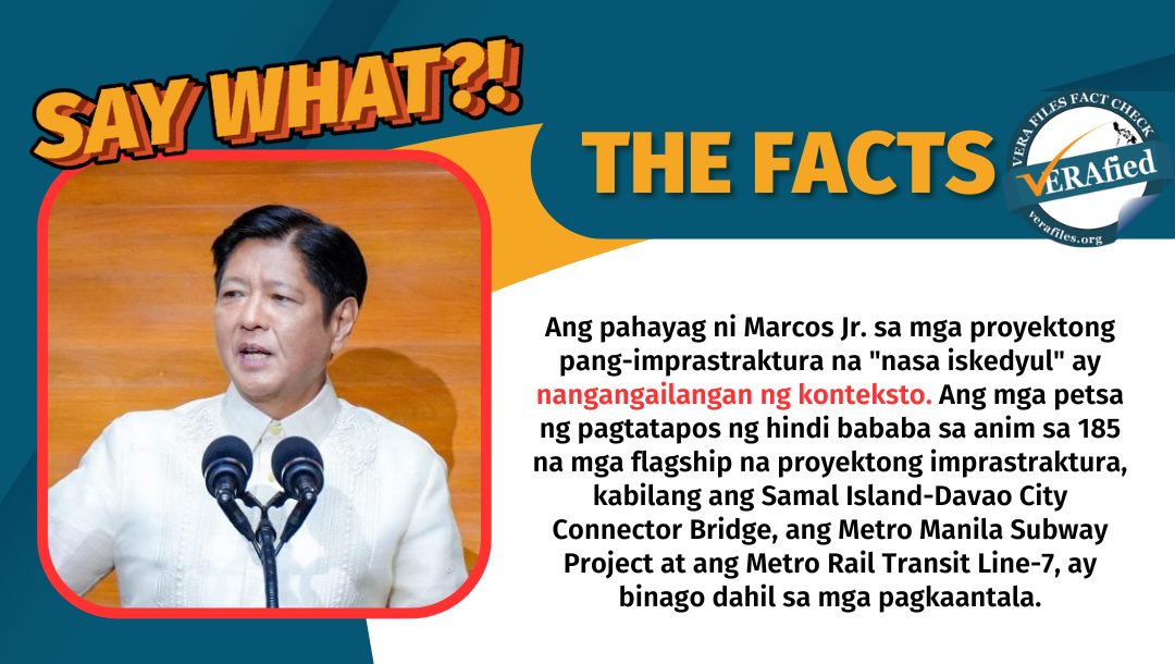 FACT CHECK: Pahayag ni Marcos na ‘on schedule’ ang infrastructure program kailangan ng konteksto