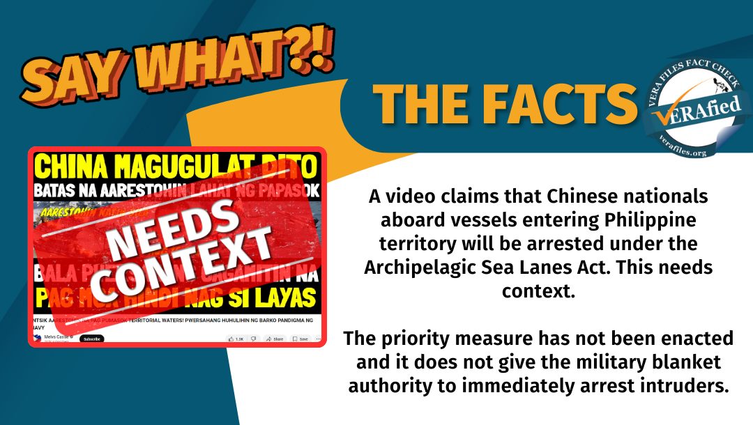 FACT CHECK: Video on Archipelagic Sea Lanes Act NEEDS CONTEXT