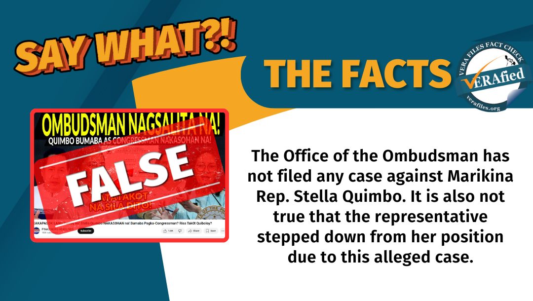 FACT CHECK: The Ombudsman did NOT file a case vs Stella Quimbo