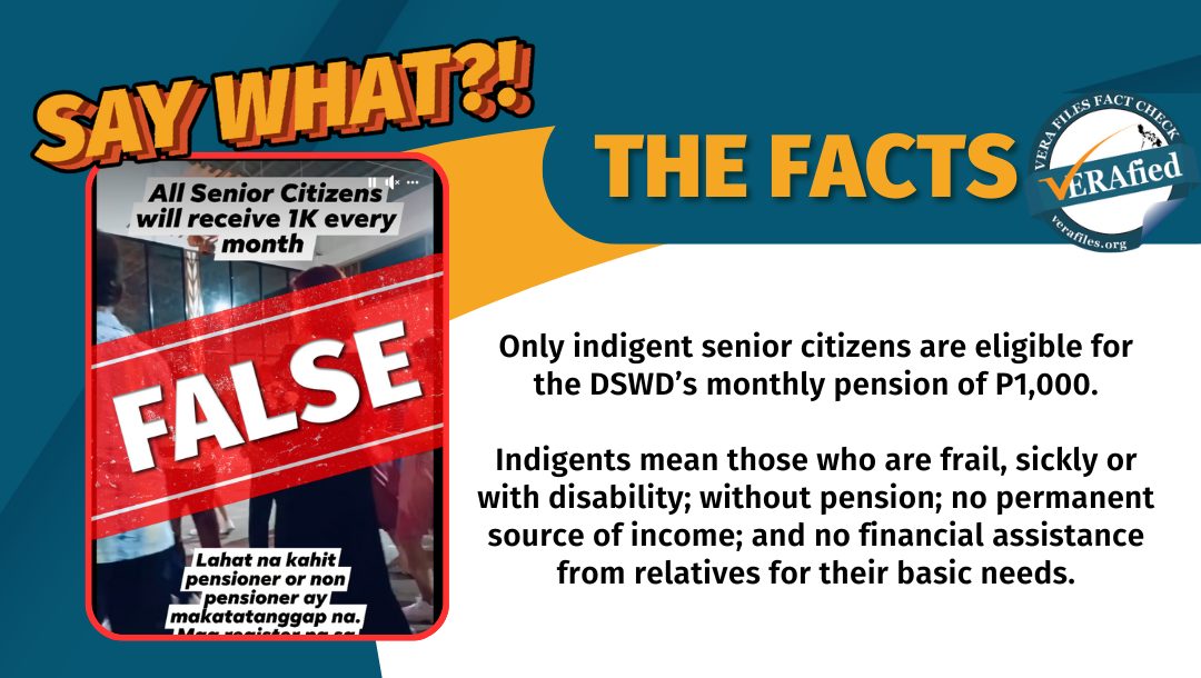 FACT CHECK: P1,000 monthly pension is for INDIGENT senior citizens, not all