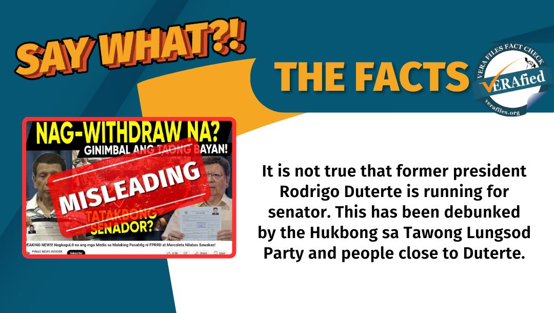 FACT CHECK: Rodrigo Duterte NOT running for senator