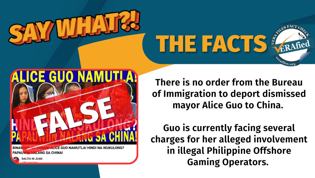 FACT CHECK: NO order to deport Alice Guo to China