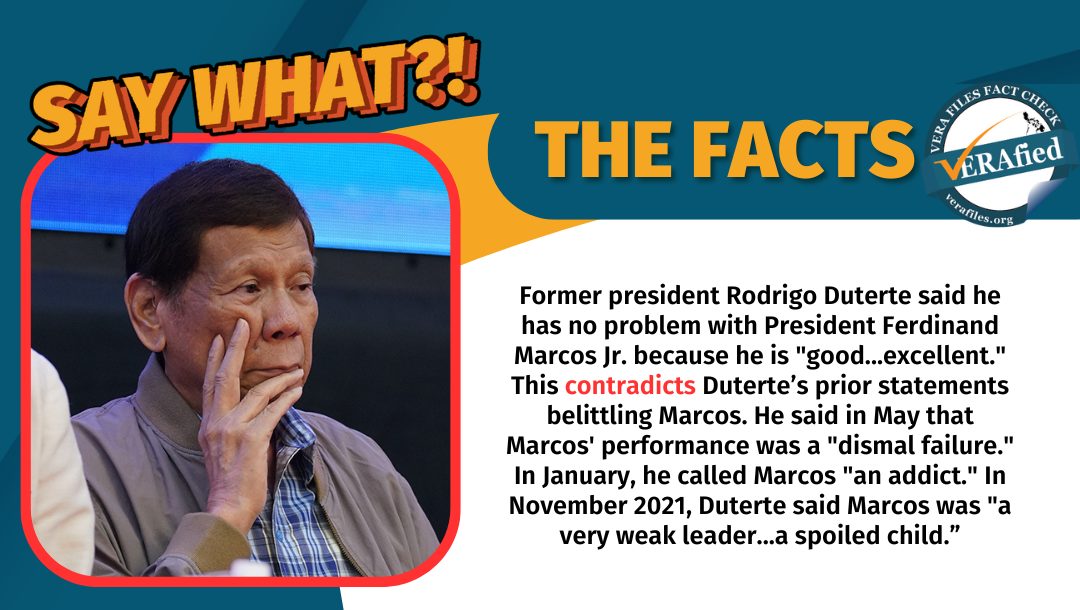 FACT CHECK: Duterte again flip-flops on Marcos, ‘opposition’ status