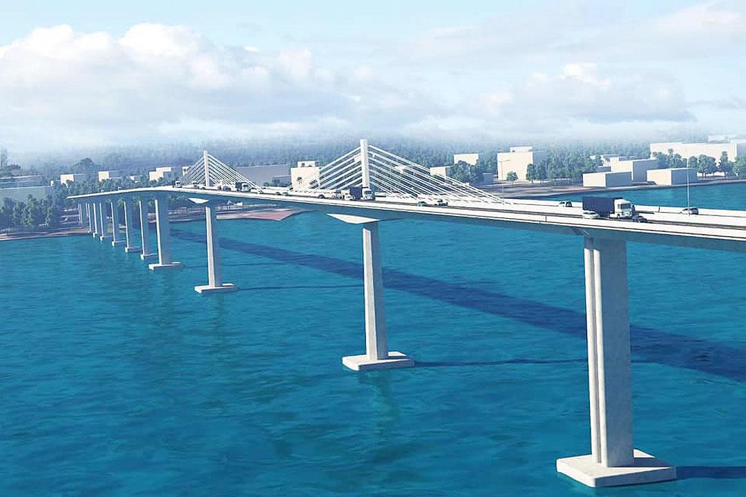 Samal Island - Davao City Interconnector Bridge perspective and preparatory works. Source: DPWH