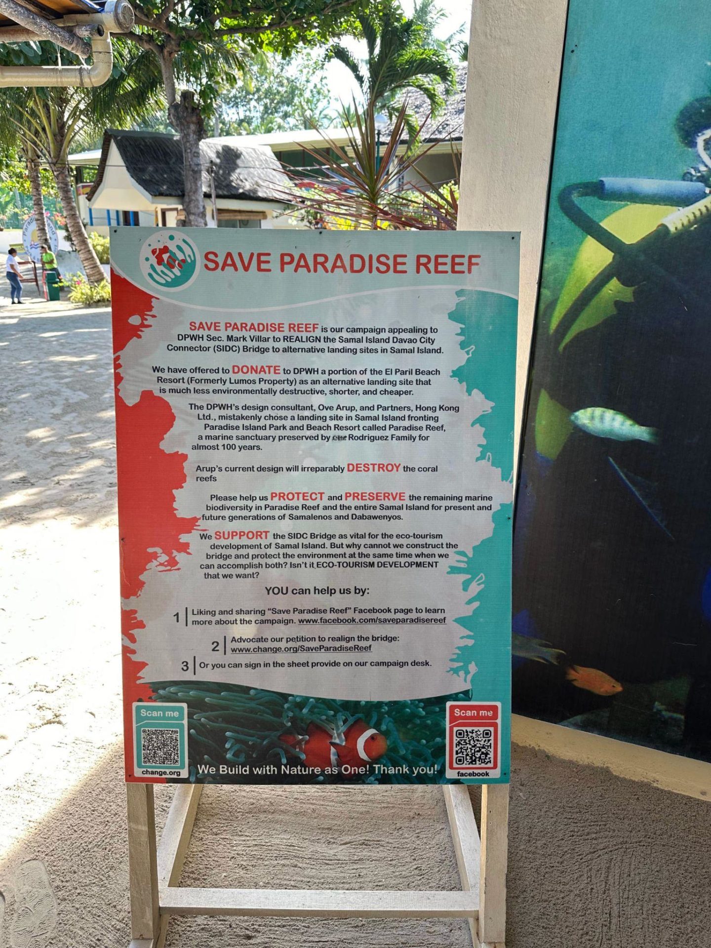 Efforts to save the coral reef continue, with environmental groups and resort owners calling for public support. Photo: Valerie Joyce Nuval