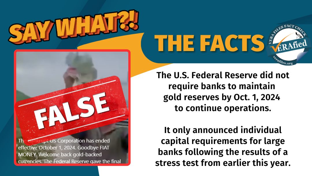 FACT CHECK: US Fed Reserve NOT requiring banks to have gold reserves