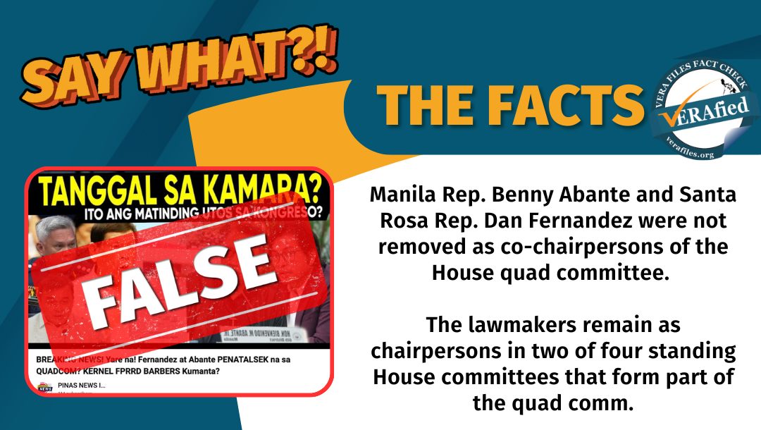 FACT CHECK: Abante, Fernandez NOT removed from quad comm