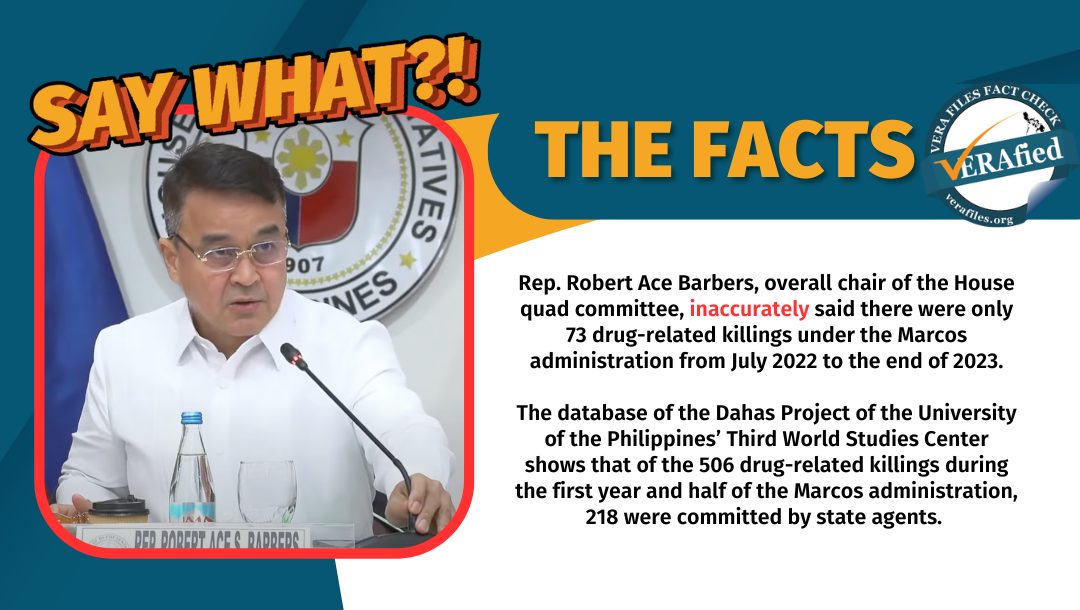 FACT CHECK: Barbers inaccurately cites data on drug-related killings under Marcos administration