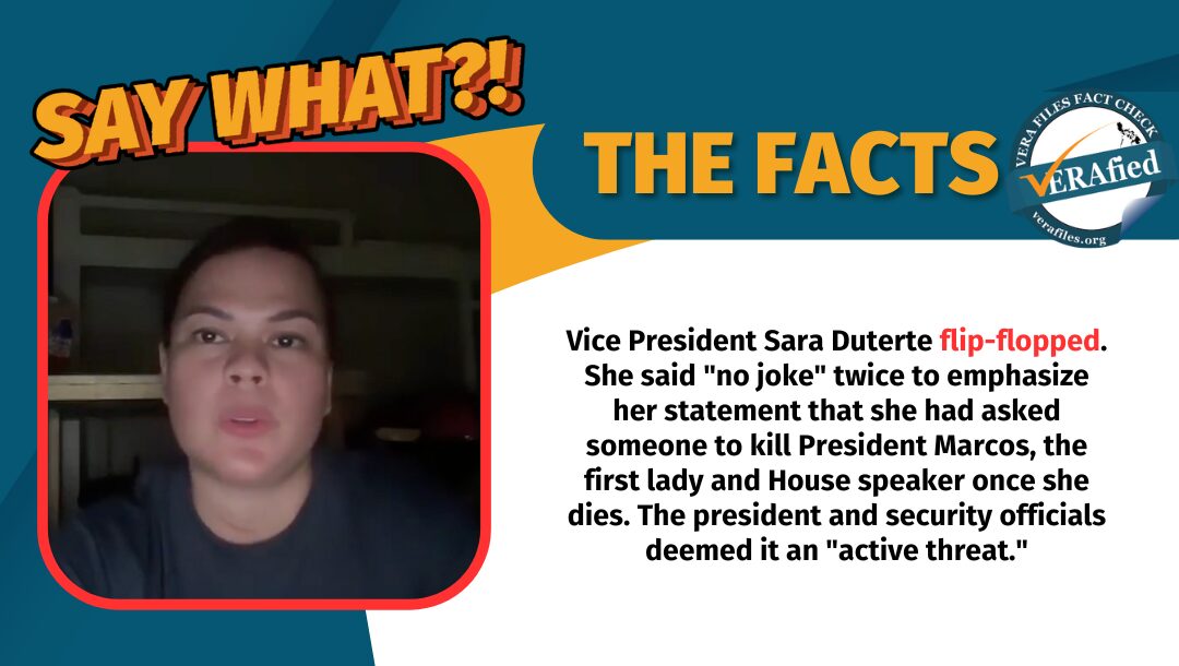 FACT CHECK: VP Sara backpedals on death threats vs Marcos